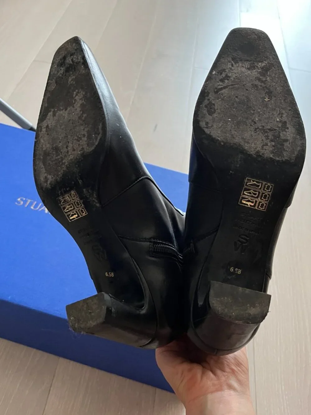 Stuart Weitzman Stassi 50mm Leather Ankle Boots